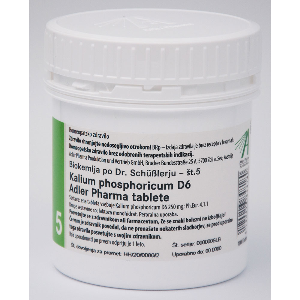 Schüsslerjeva sol št. 5  Kalium phosphoricum D6 , tablete (1000 tablet)