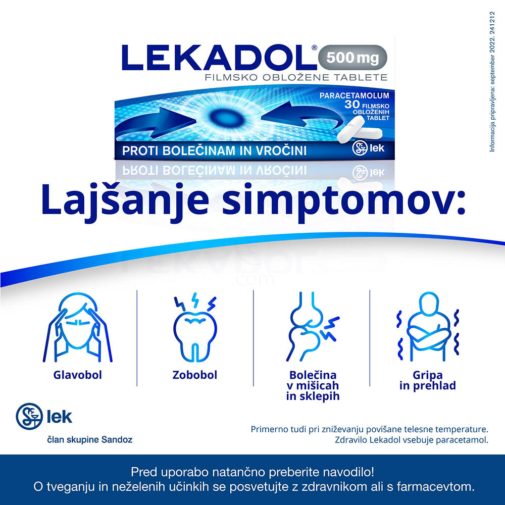 Lekadol 500 mg, filmsko obložene tablete (30 tablet)