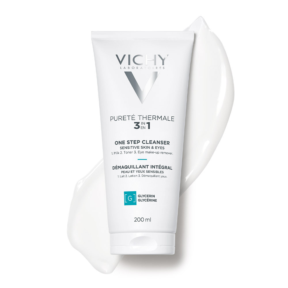 Vichy Purete Thermale, čistilno mleko 3v1 za občutljivo kožo in področje okoli oči (200 ml)