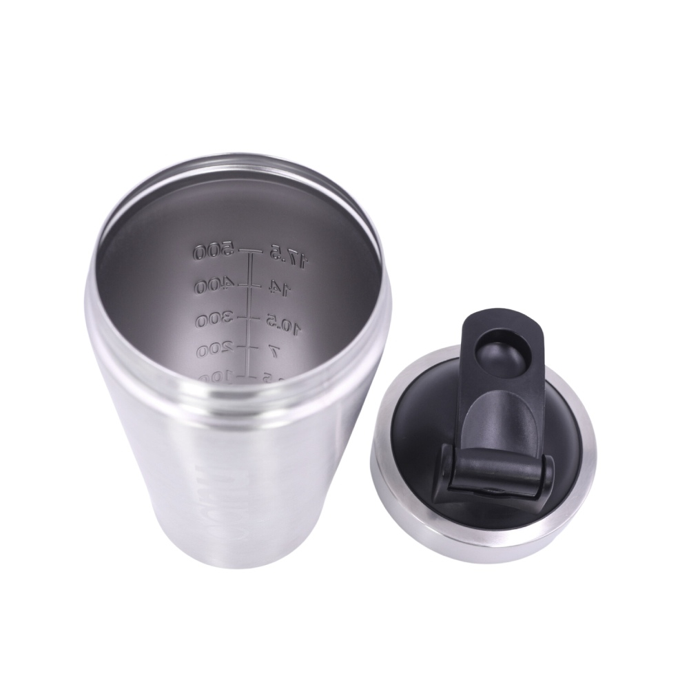 Nupo shaker, kovinski mešalec za pripravo napitkov - srebrna barva (1 mešalec - 500 ml)