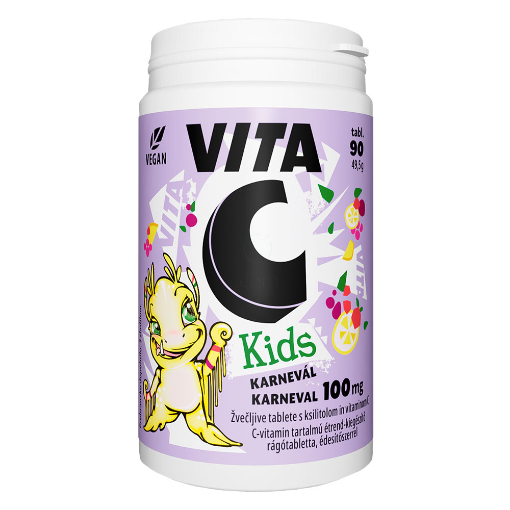Vita-C Kids 100 mg Vitabalans Karneval, žvečljive tablete (90 tablet)