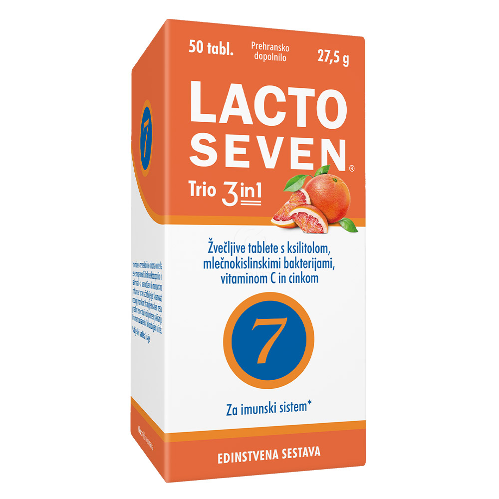 Lactoseven Trio 3in1 Vitabalans, žvečljive tablete (50 tablet)