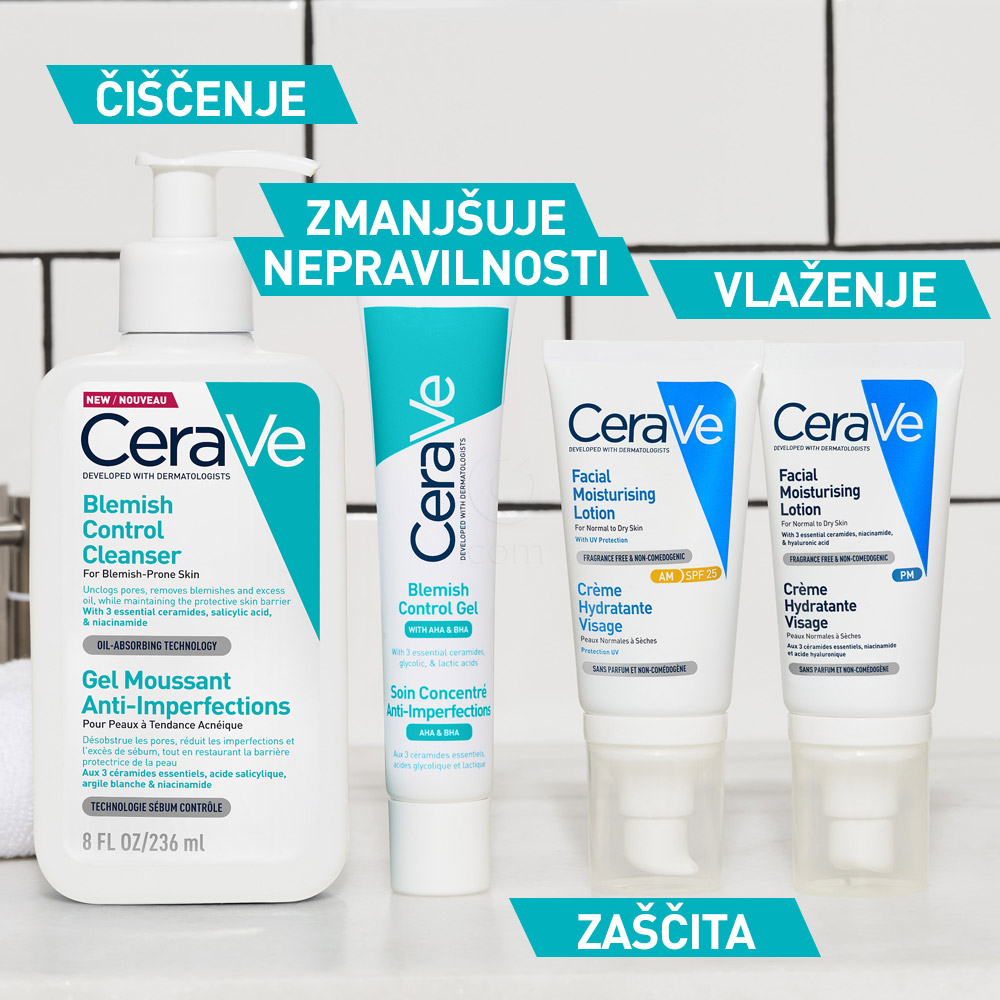 CeraVe, čistilni gel za nego mastne kože nagnjene k nepravilnostim (236 ml)