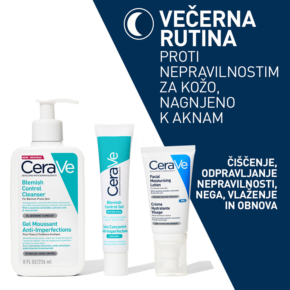 CeraVe, čistilni gel za nego mastne kože nagnjene k nepravilnostim (236 ml)