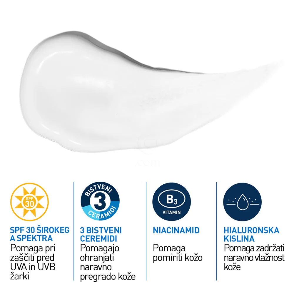 CeraVe, vlažilna nega za obraz za normalno do suho kožo - ZF 30 (52 ml)