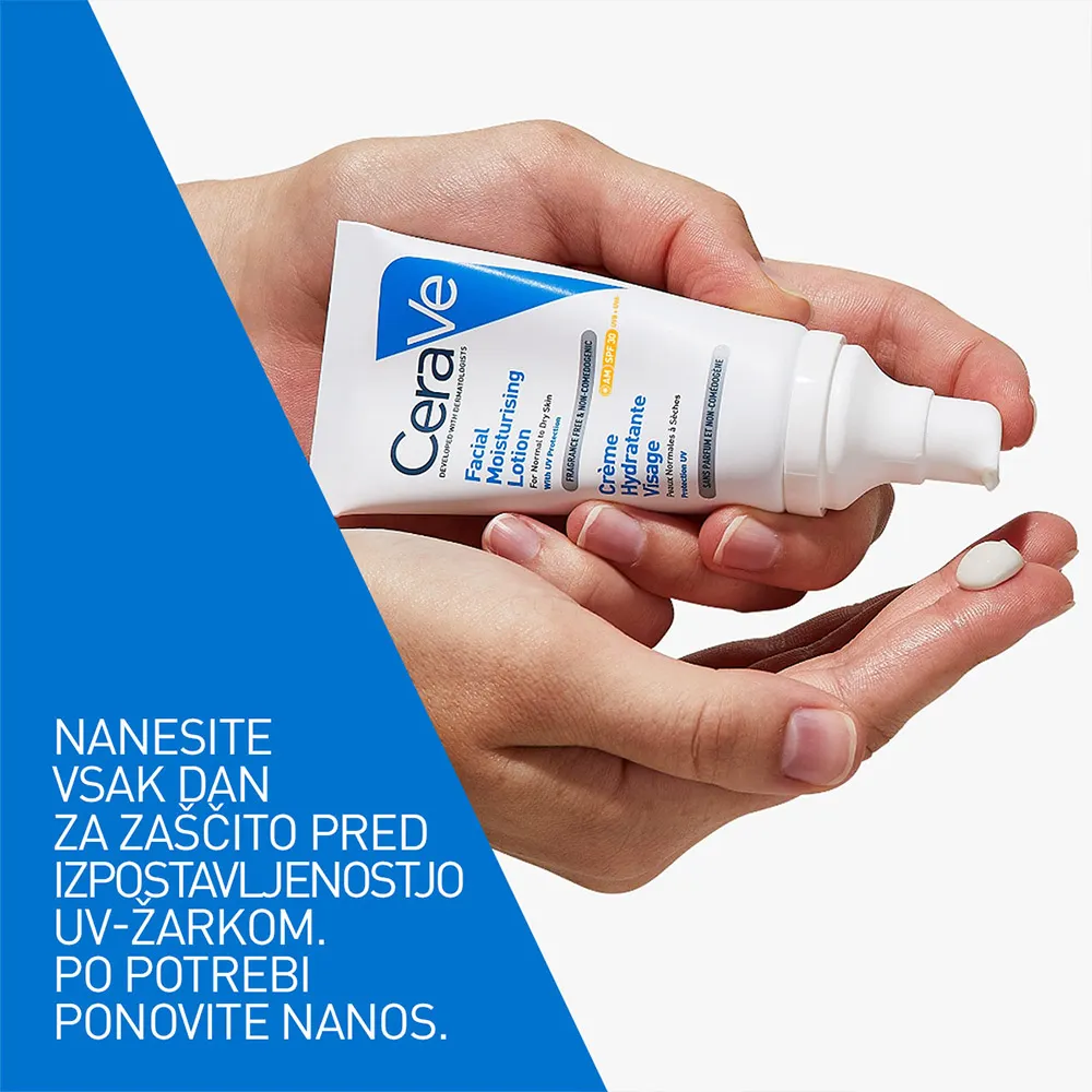 CeraVe, vlažilna nega za obraz za normalno do suho kožo - ZF 30 (52 ml)