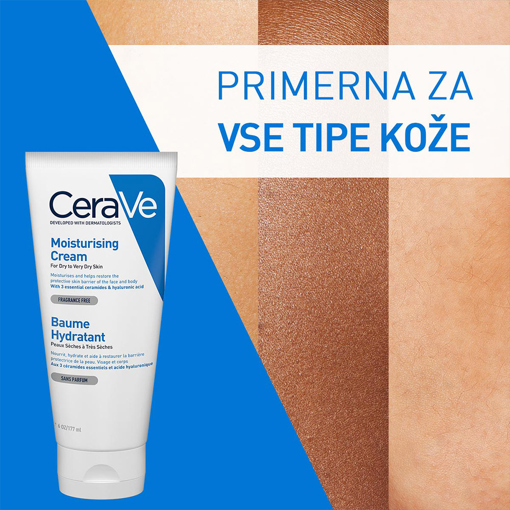 CeraVe, vlažilna krema za telo za suho do zelo suho kožo (177 ml)