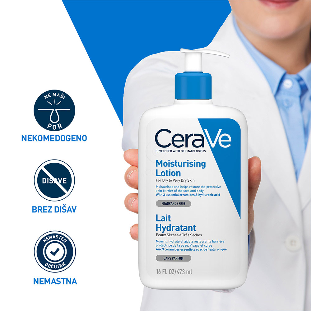 CeraVe, vlažilni losjon za telo za suho do zelo suho kožo (1000 ml)