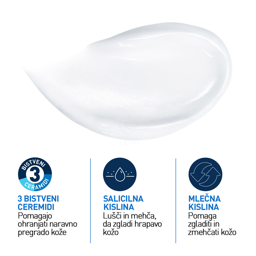 CeraVe SA, krema za glajenje suhe in grobe kože (340 ml)