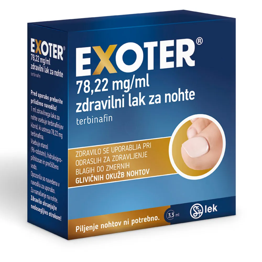 Exoter 78,22 mg/ml, zdravilni lak za nohte (3,3 ml)