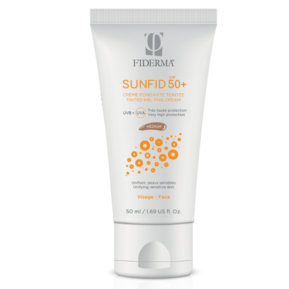 Fiderma Sunfid, obarvana krema za zaščito pred soncem za občutljivo kožo za obraz - medium - ZF50+ (50 ml)