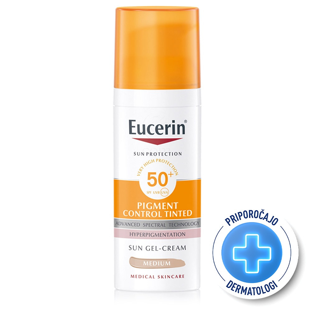 Eucerin Sun Pigment Control Tinted, obarvan fluid za zaščito pred soncem - medium - ZF50+ (50 ml)
