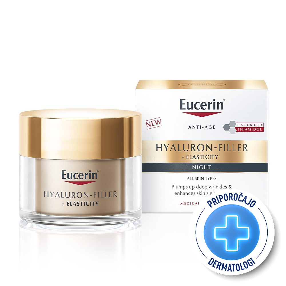 Eucerin Hyaluron-Filler + Elasticity, nočna krema - paket (2 x 50 ml)