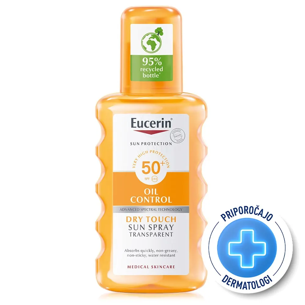 Eucerin Sun, prozorno pršilo za zaščito pred soncem - ZF50+ (200 ml)