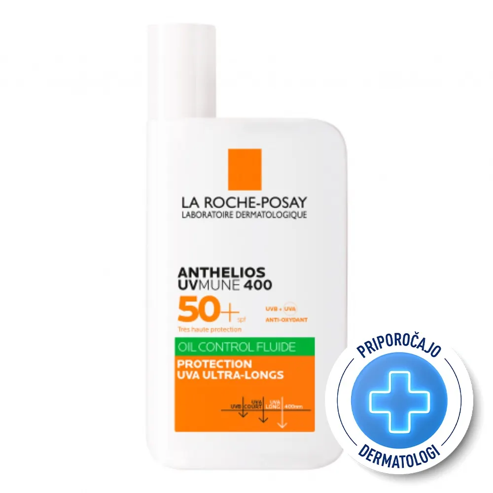 LRP Anthelios UVMUNE 400 Oil Control, fluid za mastno kožo - ZF50+ (50 ml)