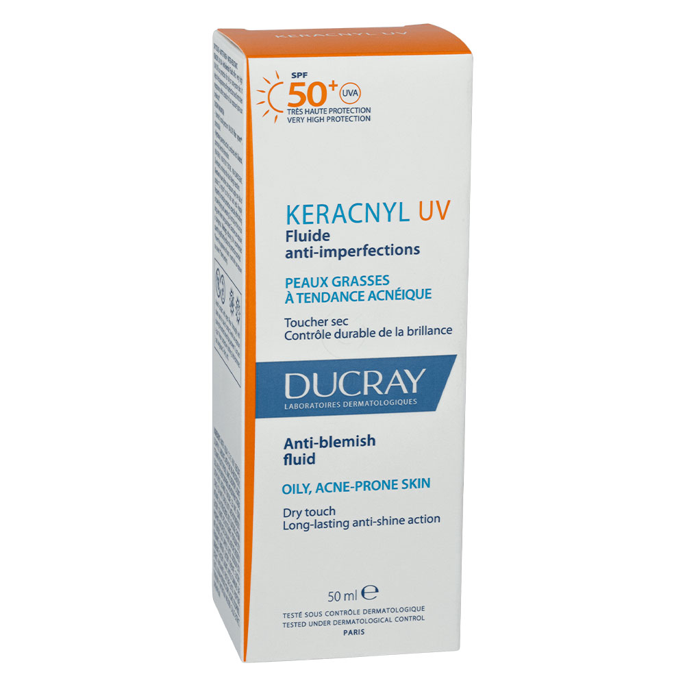 Ducray Keracnyl, UV fluid za zaščito kože pred soncem za obraz - ZF50+ (50 ml)