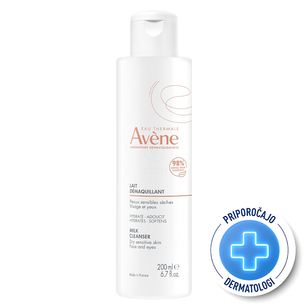 Avene, mleko za čiščenje suhe in občutljive kože (200 ml)