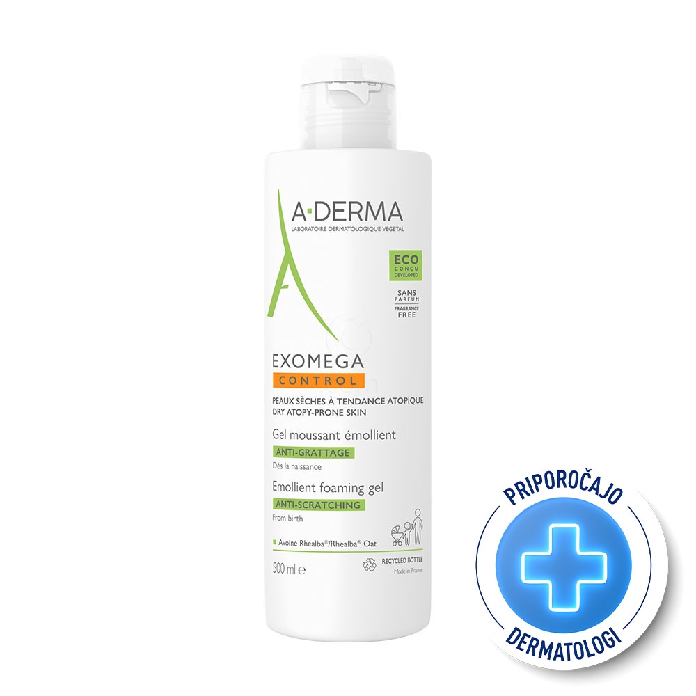 A-Derma Exomega Control, emolientni čistilni gel (500 ml)
