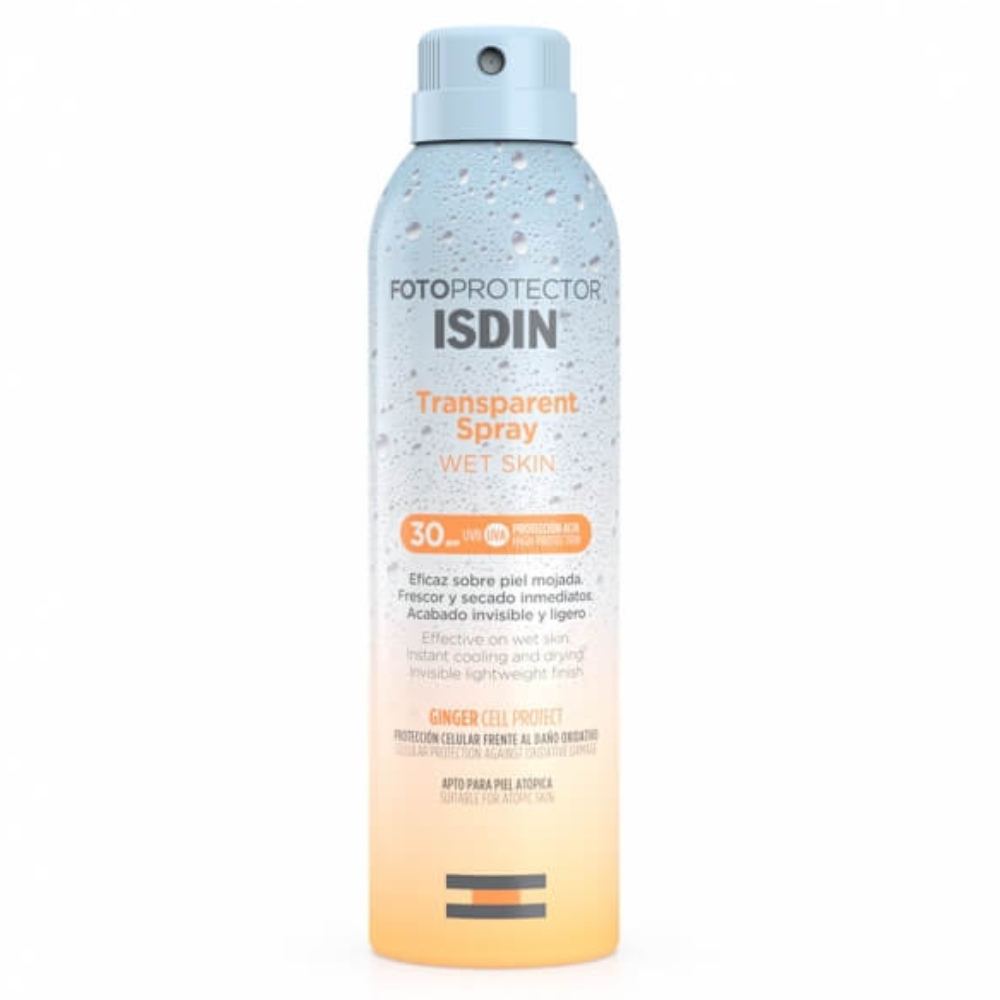 ISDIN Sun Fotoprotector, prozoren sprej za telo Wet Skin - ZF 30 (250 ml)