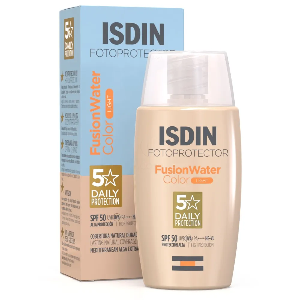 ISDIN Sun Fotoprotector Fusion Water Color, obarvana krema za zaščito pred soncem - light - ZF50 (50 ml)