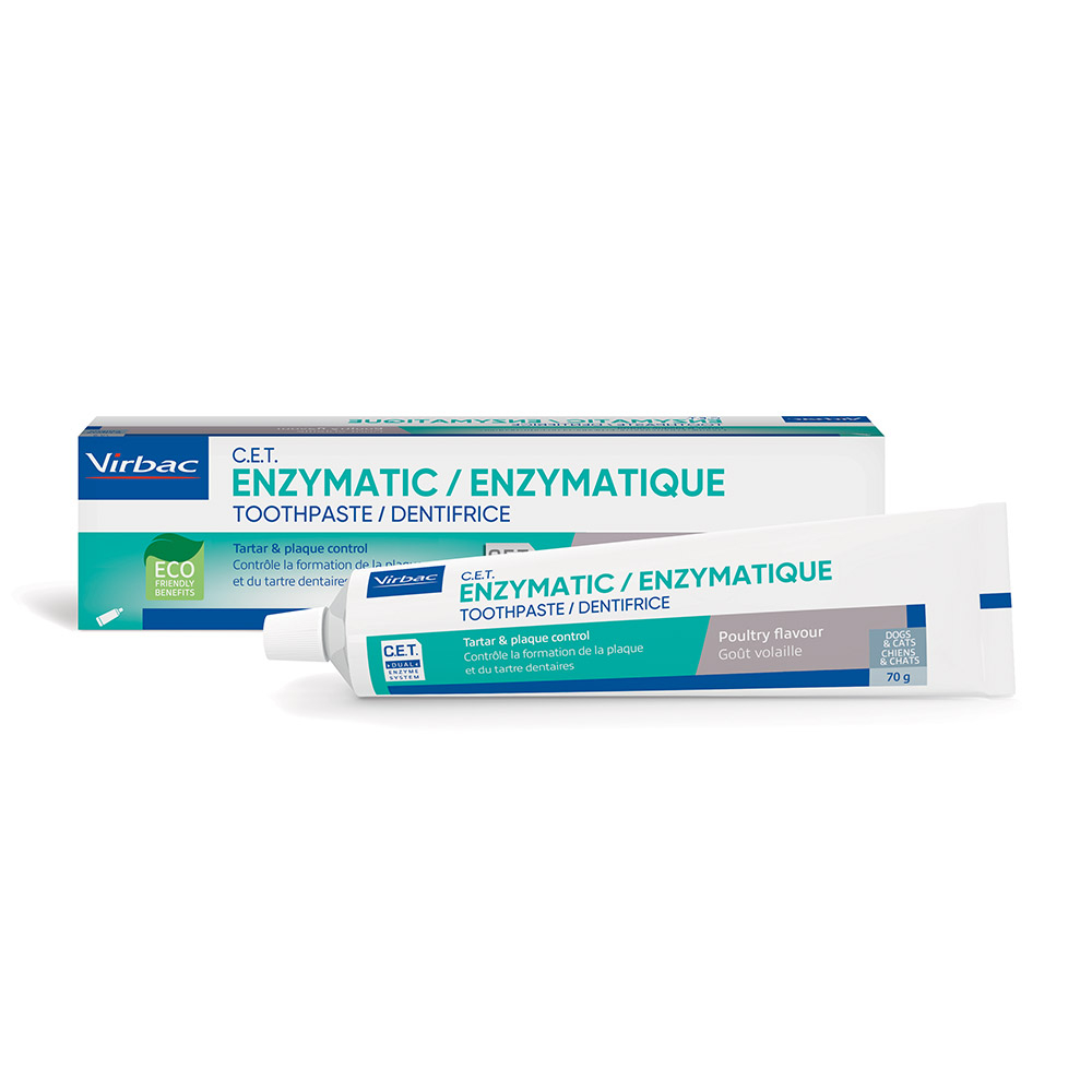 Dentifrice C.E.T. Virbac, encimska zobna pasta za pse in mačke z okusom perutnine (70 g)