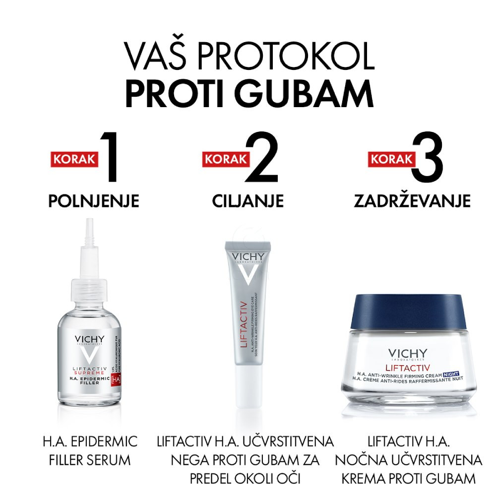 Vichy Liftactiv Hyaluronic Specialist H.A., nočna nega za korekcijo gub in čvrsto kožo (50 ml)