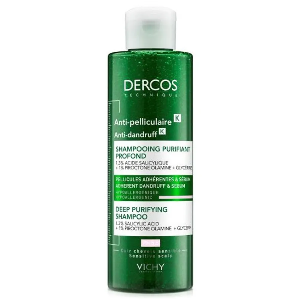 Vichy Dercos Anti dandruff K, šampon proti lepljivemu prhljaju in sebumu (250 ml)