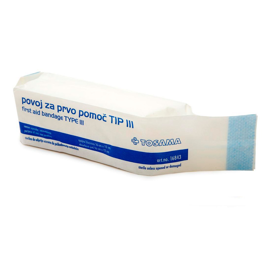 Povoj za prvo pomoč - tip III (1 povoj)