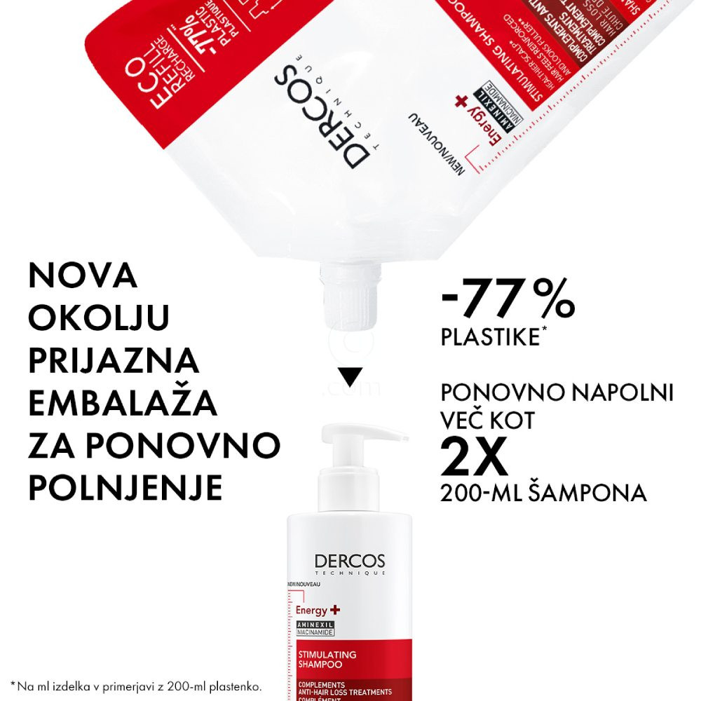 Vichy Dercos Aminexil Energisant, šampon proti izpadanju las (400 ml)