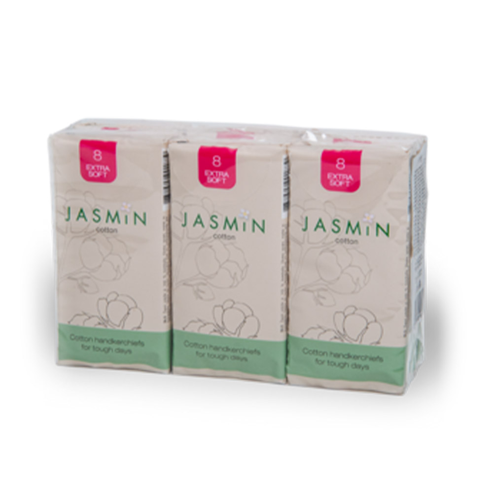 Jasmin, bombažni robčki (6 x 8 robčkov)