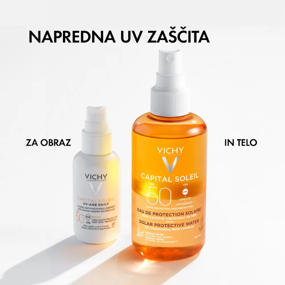 Vichy Capital Soleil, Bronz vodica za poudarjen videz zagorele polti - ZF50 (200 ml)