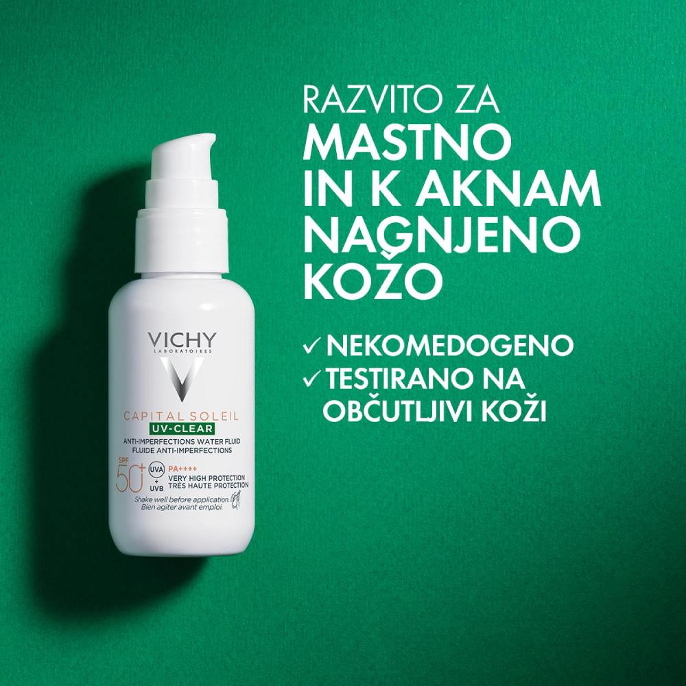 Vichy Capital Soleil UV-Clear, fluid za zaščito pred soncem proti nepravilnostim - ZF50+ (40 ml)