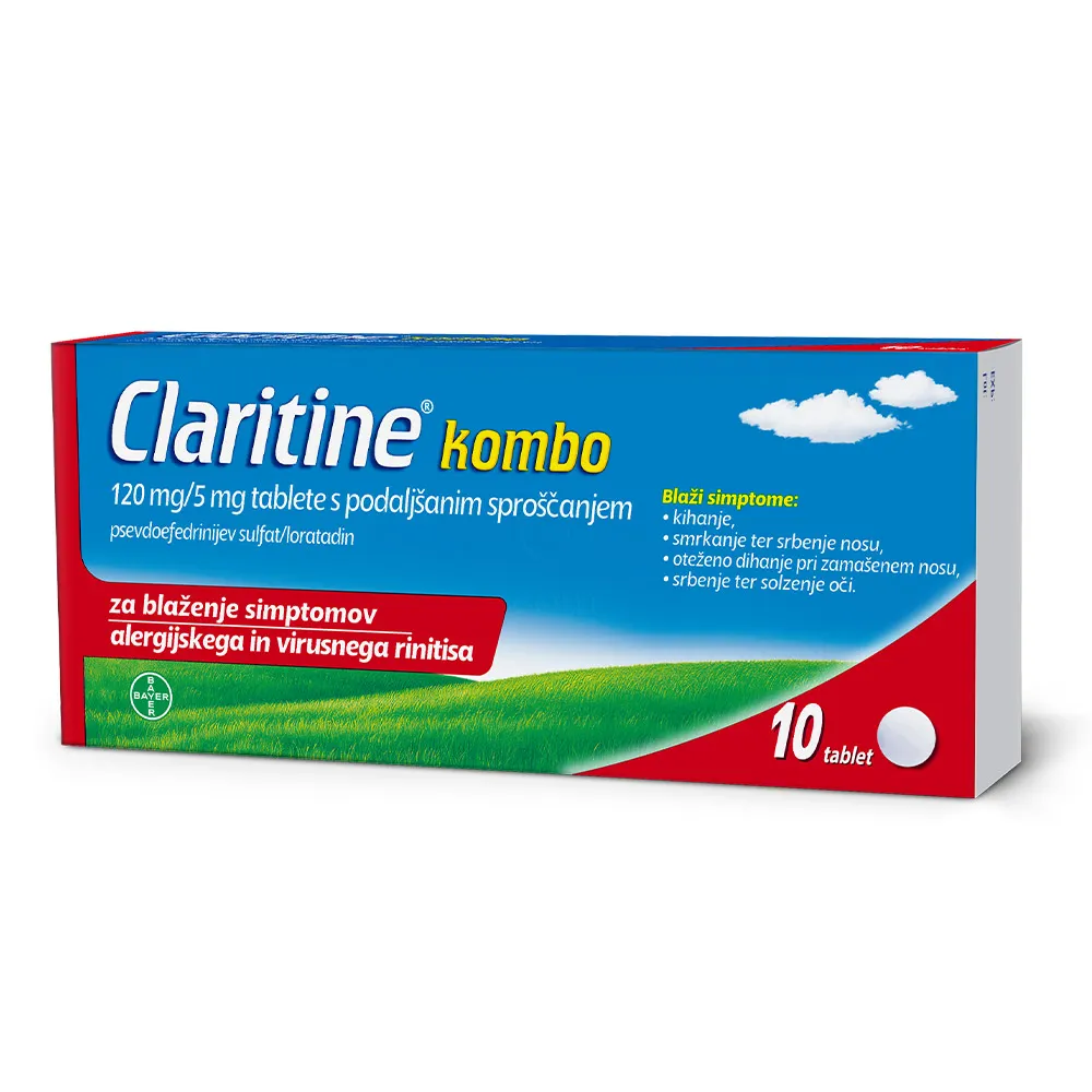 Claritine kombo 120 mg/5 mg tablete s podaljšanim sproščanjem (10 tablet)