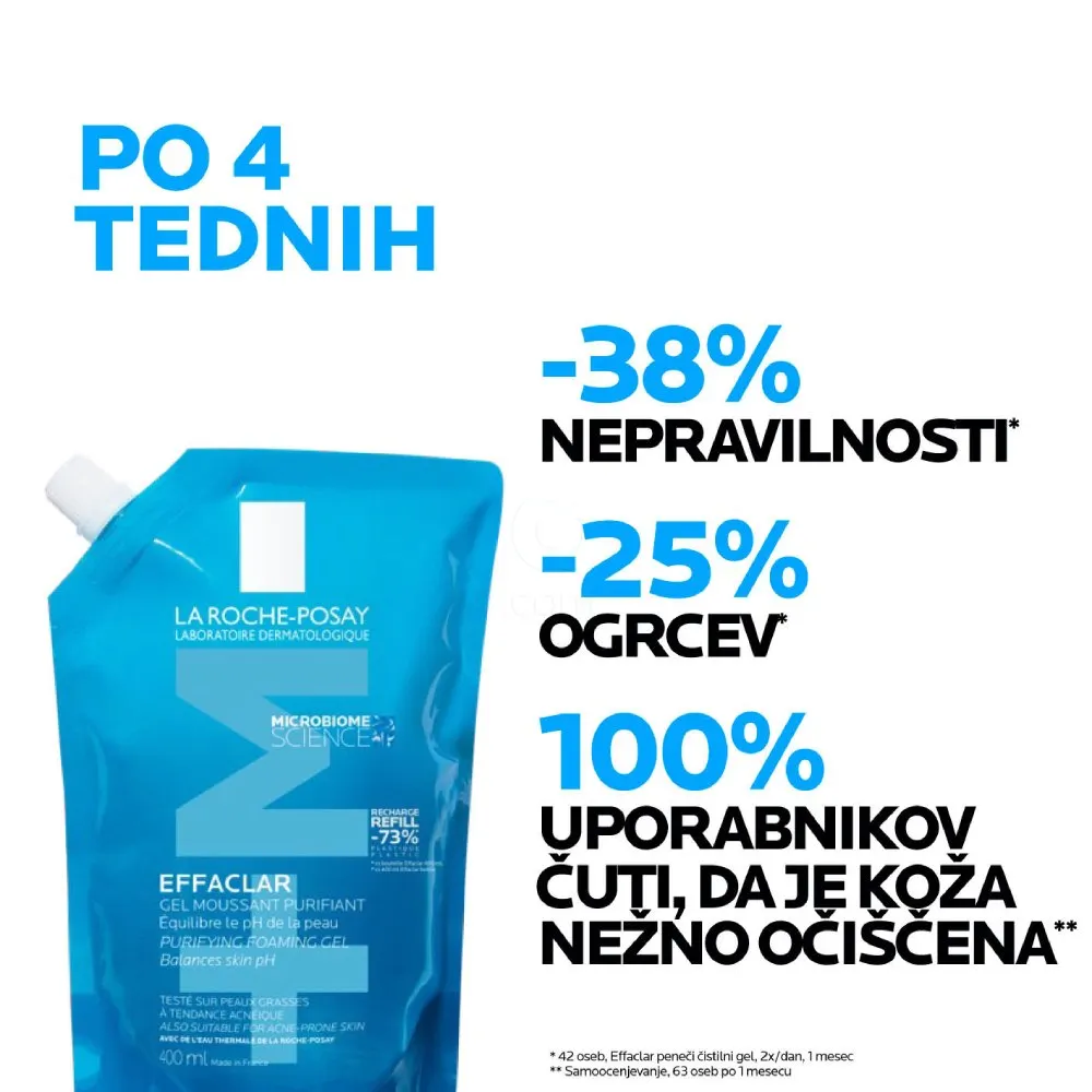 LRP Effaclar +M, peneči čistilni gel - Refill (400 ml)