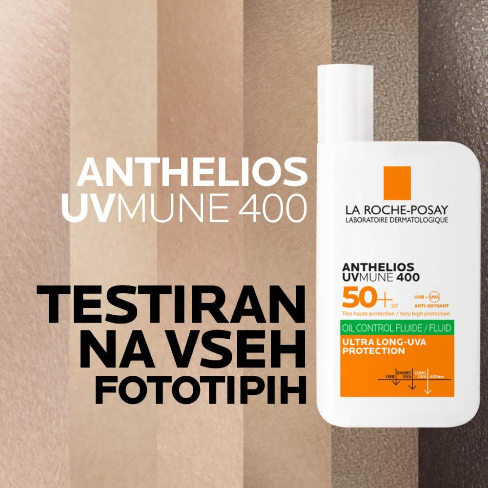 LRP Anthelios UVMUNE 400 Oil Control, fluid za mastno kožo - ZF50+ (50 ml)
