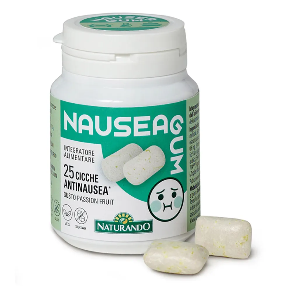Naturando Nausea Gum, žvečilni gumiji (25 žvečilnih gumijev)