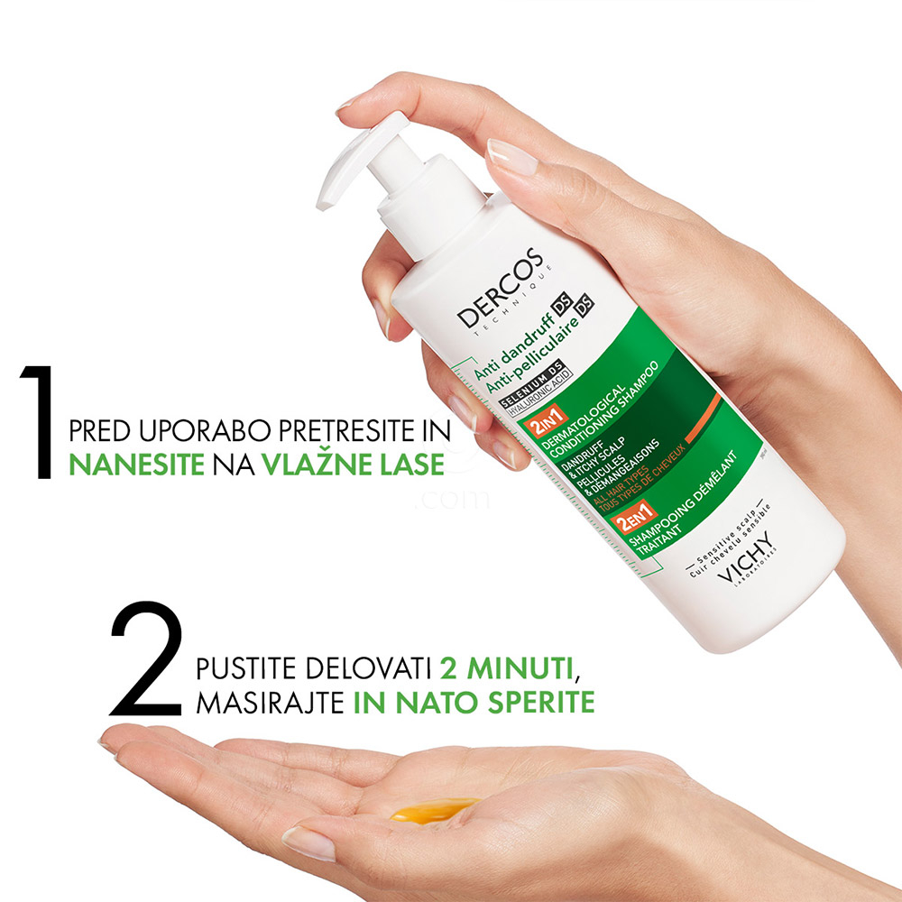 Vichy Dercos DS 2v1, dermokozmetični šampon in balzam proti prhljaju (200 ml)