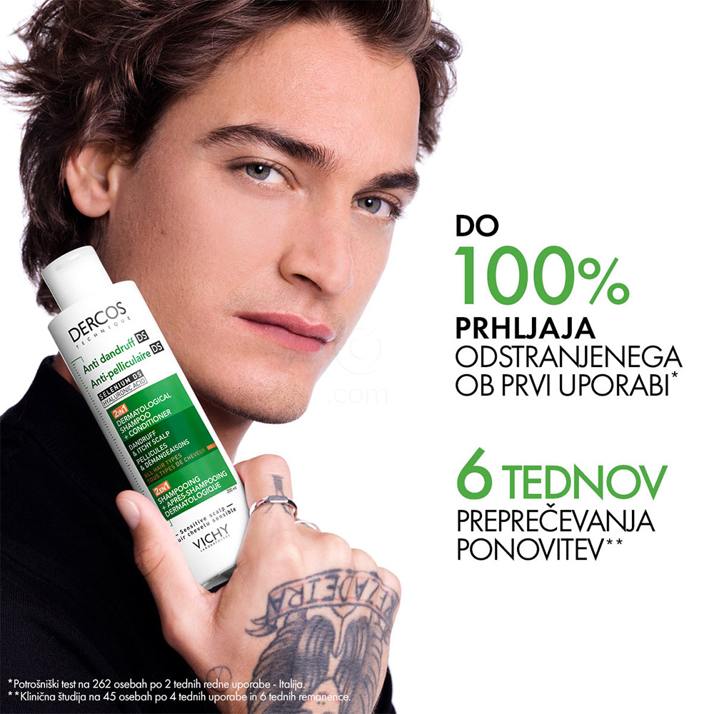 Vichy Dercos DS 2v1, dermokozmetični šampon in balzam proti prhljaju (390 ml)