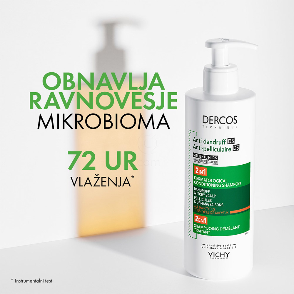 Vichy Dercos DS 2v1, dermokozmetični šampon in balzam proti prhljaju (390 ml)