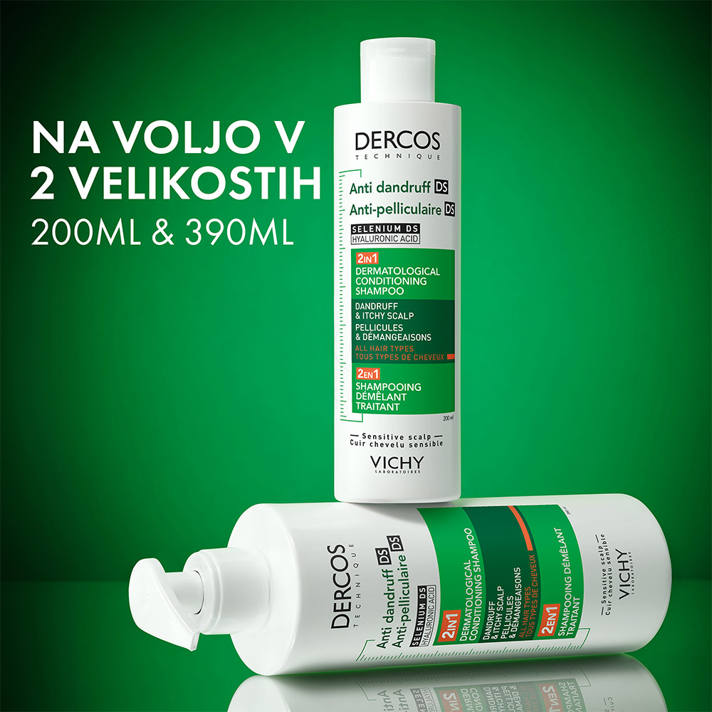 Vichy Dercos DS 2v1, dermokozmetični šampon in balzam proti prhljaju (200 ml)