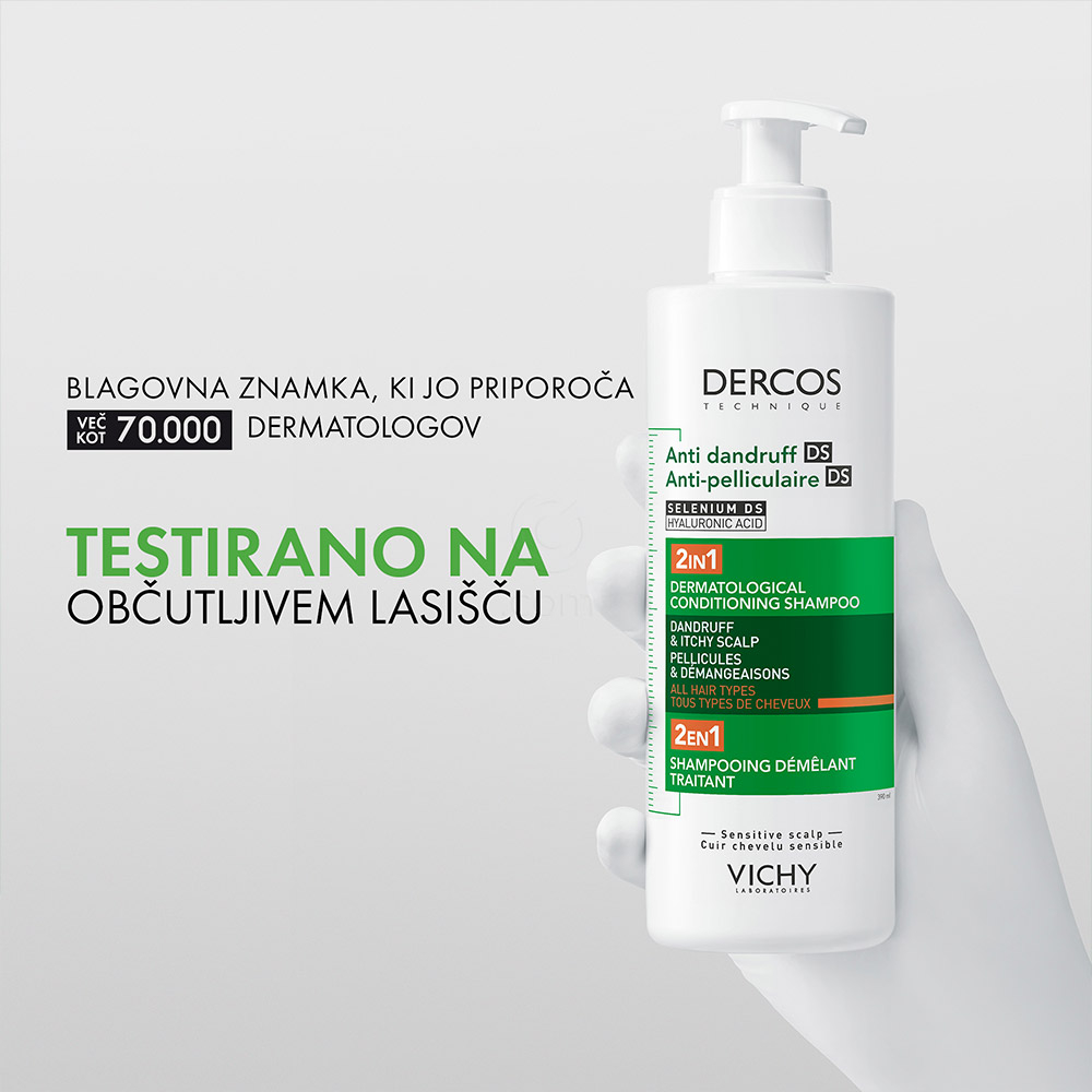 Vichy Dercos DS 2v1, dermokozmetični šampon in balzam proti prhljaju (200 ml)