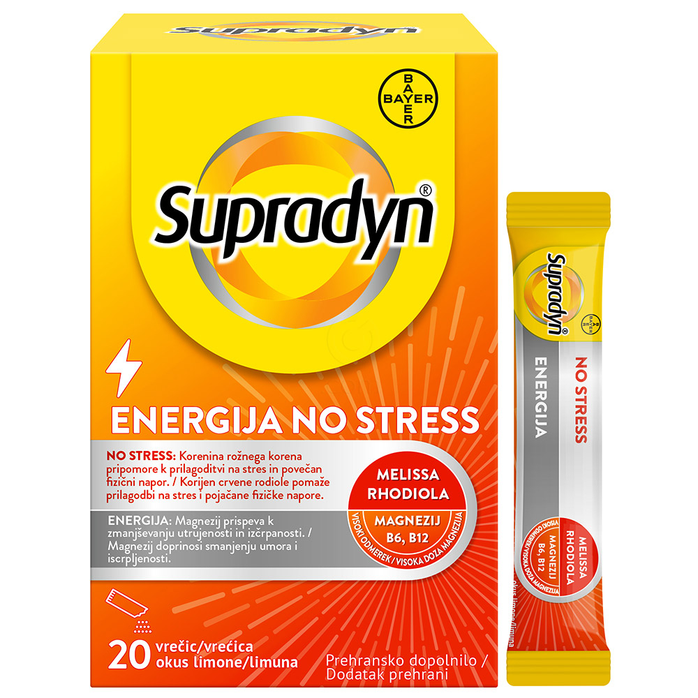 Supradyn Energija No Stress, prašek v vrečicah (20 x 4,5 g)