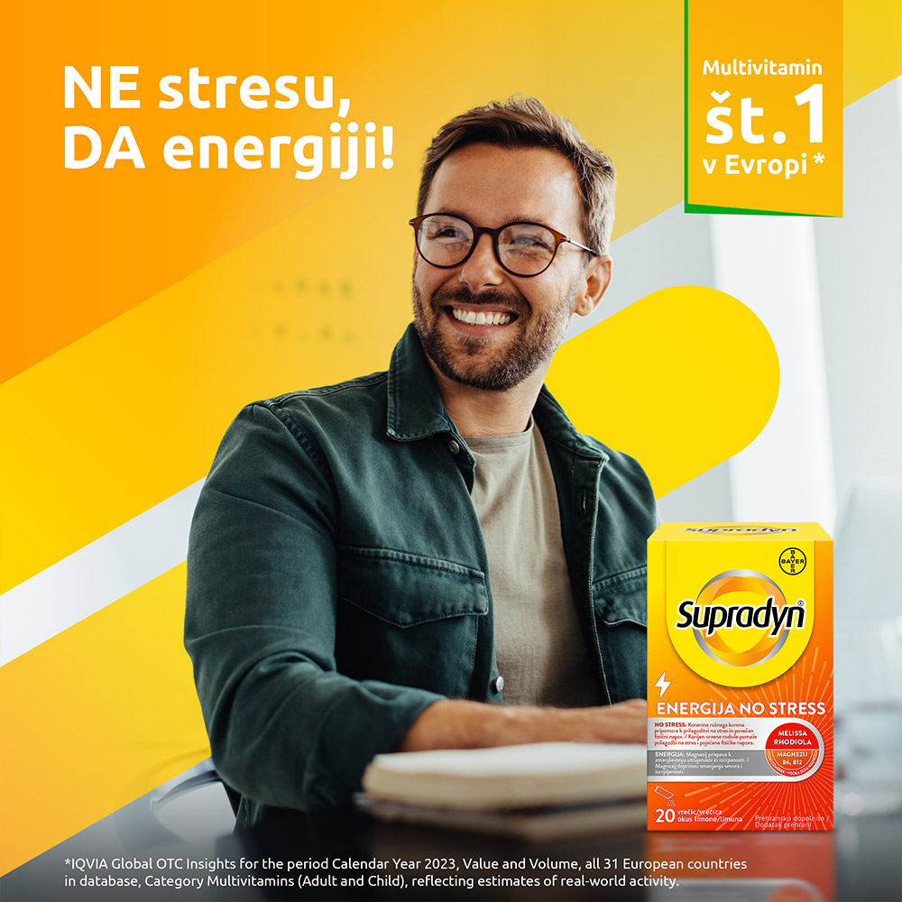 Supradyn Energija No Stress, prašek v vrečicah (20 x 4,5 g)