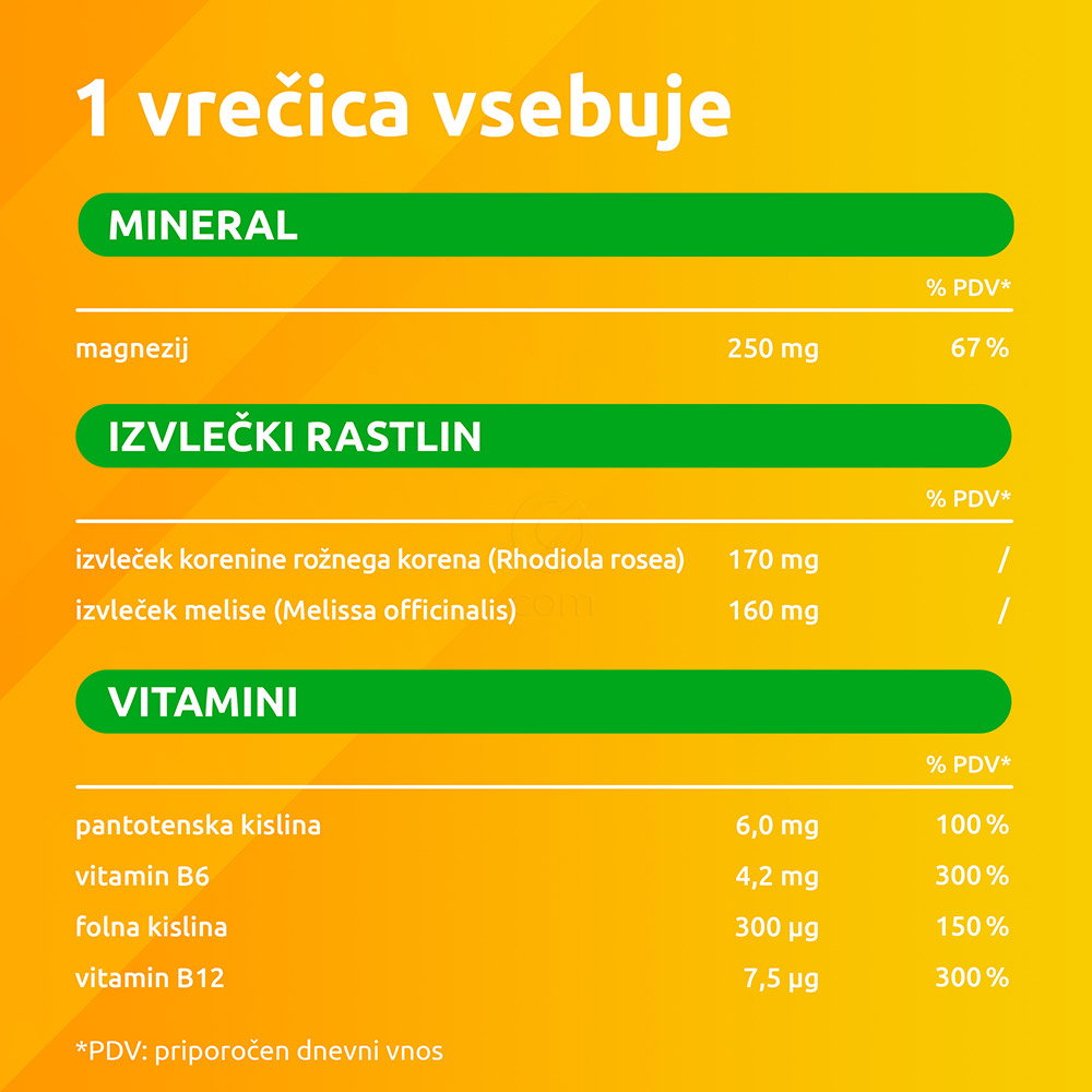 Supradyn Energija No Stress, prašek v vrečicah (20 x 4,5 g)