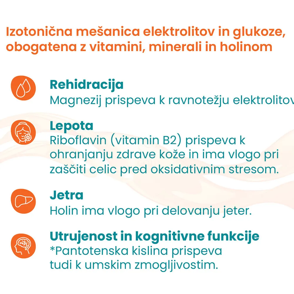 Elotrans reload, izotonična mešanica elektrolitov in glukoze - okus pomaranča - vrečke (15 x 7,57 g)