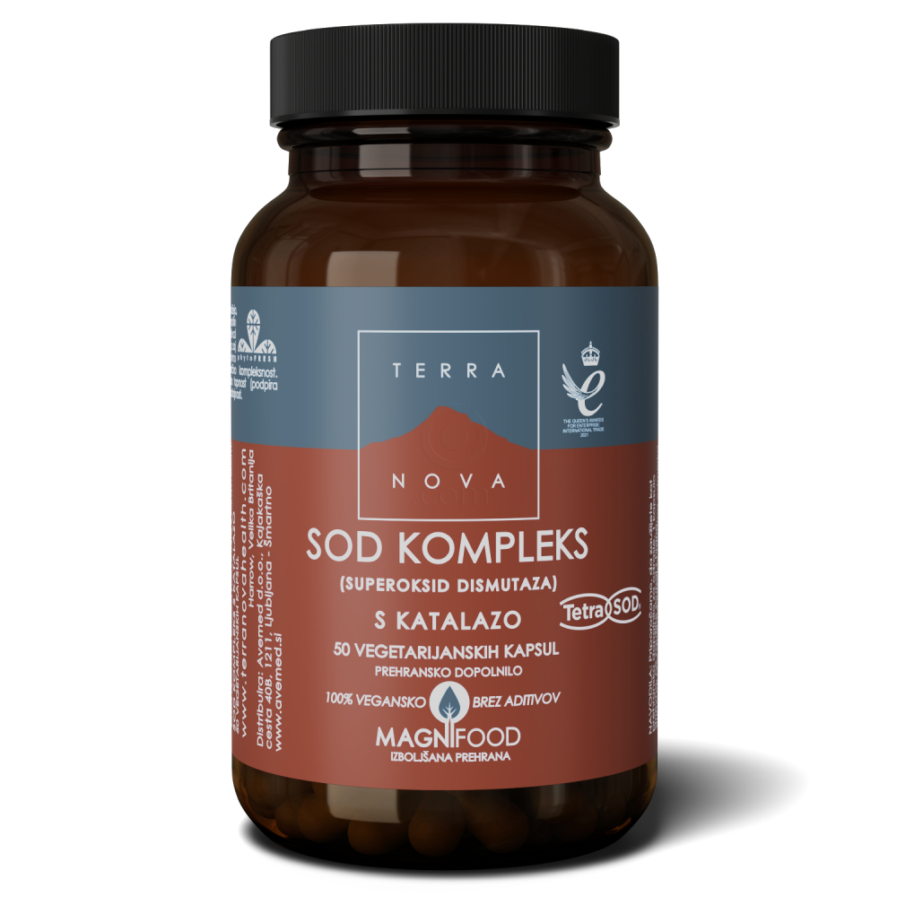Terranova SOD kompleks s Katalazo, vegetarijanske kapsule (50 kapsul)