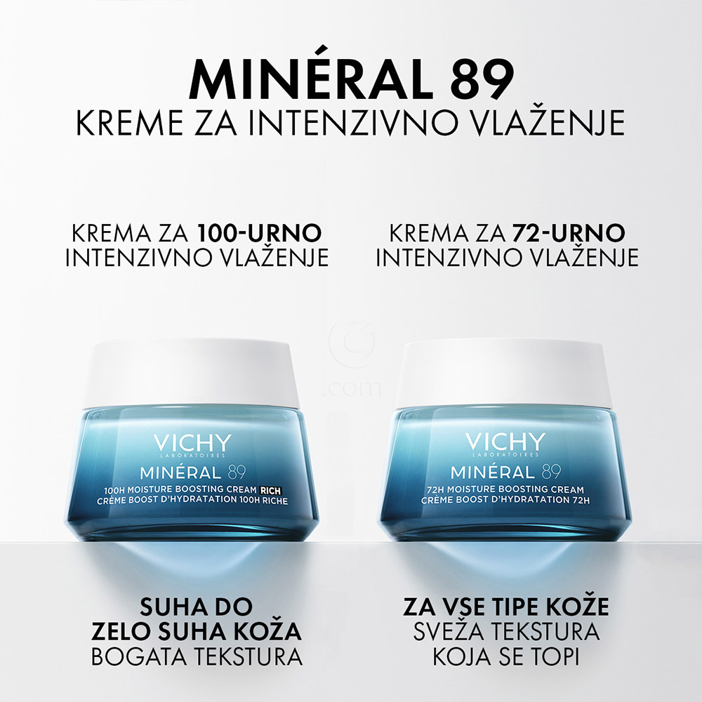 Vichy Mineral 89 Riche, bogata krema za 100 -urno intenzivno vlaženje suhe do zelo suhe kože (50 ml)