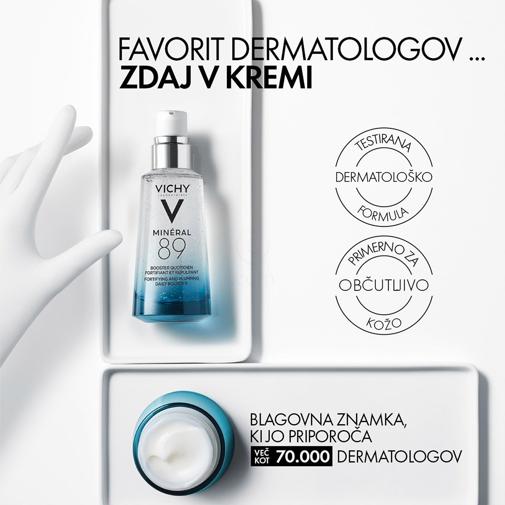 Vichy Mineral 89 Riche, bogata krema za 100 -urno intenzivno vlaženje suhe do zelo suhe kože (50 ml)