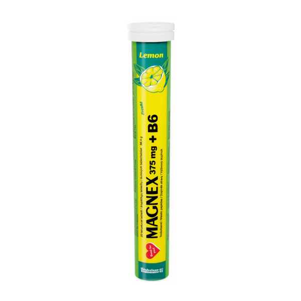 Magnex 375 mg + B6 Vitabalans, šumeče tablete - paket (2 x 20 šumečih tablet)