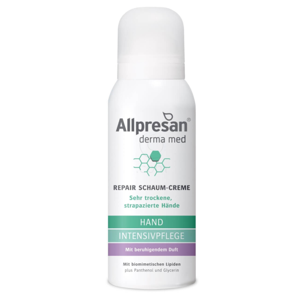 Allpresan Derma Med Hand Intensive Care, kremna pena za roke – s pomirjujočim vonjem (100 ml)